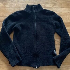 Kashwere fleece black full zipper jacket hoodie small